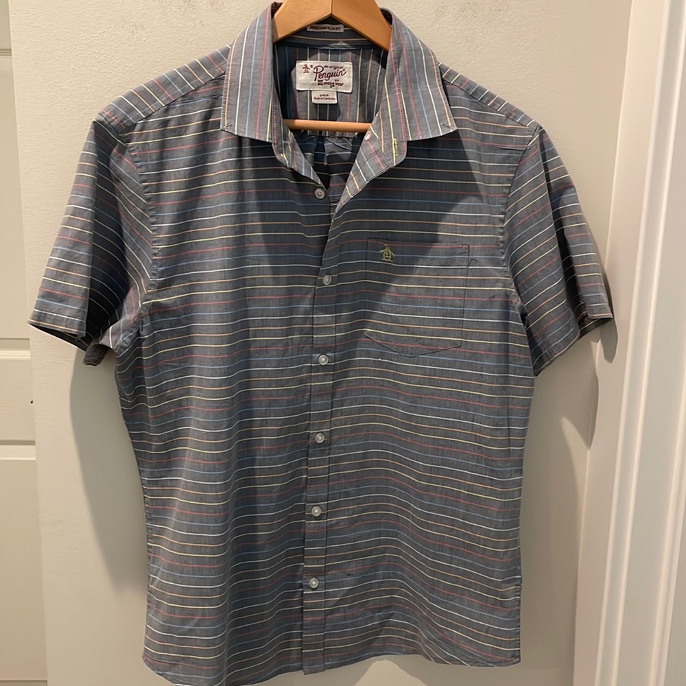 Penguin Heritage Slim Fit striped shirt size Large